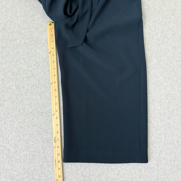 Lululemon Noir Wide Leg Cropped Pants Size 10 Navy Blue Tie Waist Culottes - Picture 15 of 16